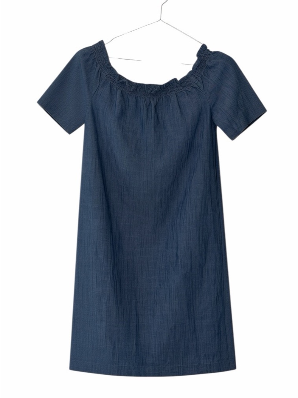 Fatface women’s chambray smocked top dress off shoulder shift sz 2